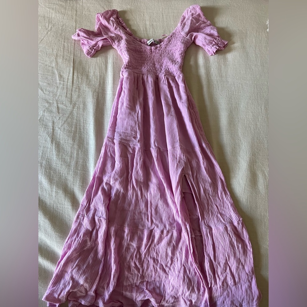 Abercrombie & Fitch - pink midaxi dress with slit (XXS P)